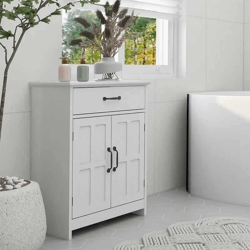 Meuble de sol autoportant pour salle de bain, meuble de rangement
