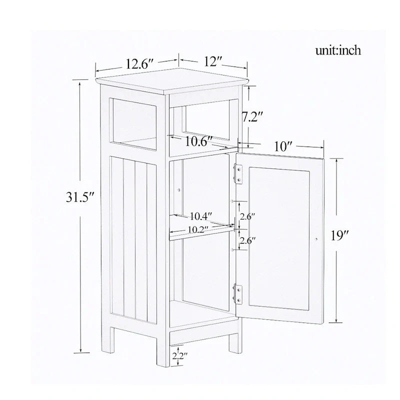 Meuble de sol autoportant pour salle de bain, meuble de rangement