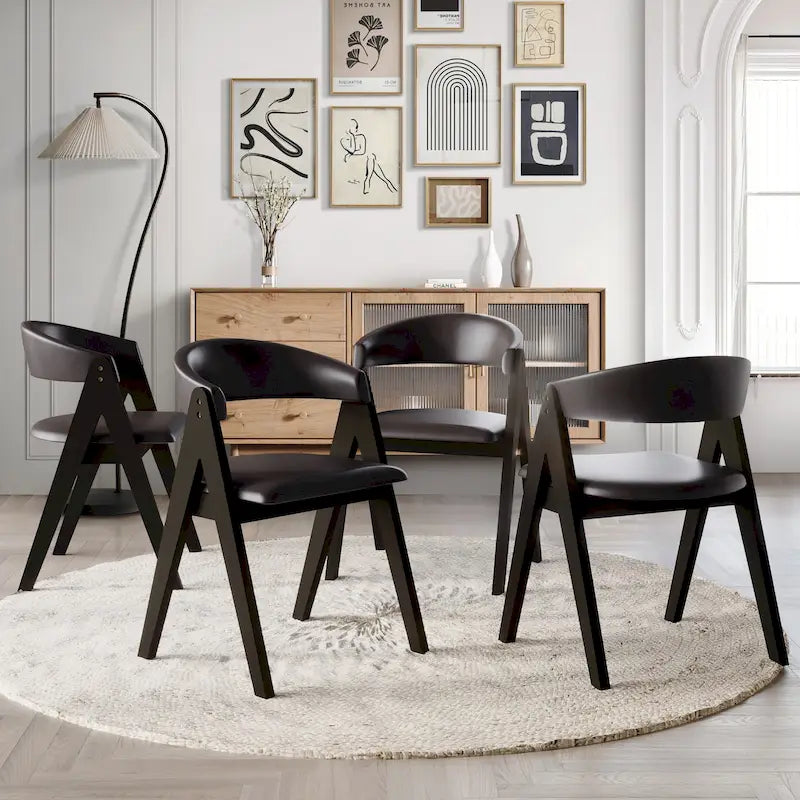 Chaises de salle à manger transitionnelles en V CraftPorch (lot de 4)