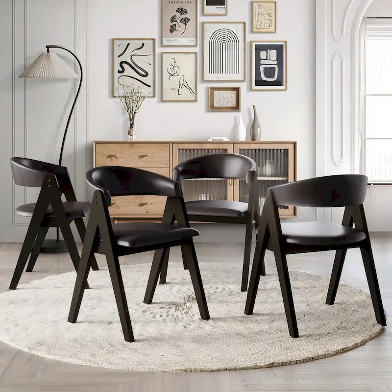 Chaises de salle à manger transitionnelles en V CraftPorch (lot de 4)