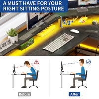 Bureau de jeu en L Moasis de 66 pouces avec étagères et support d'écran, bureau à domicile