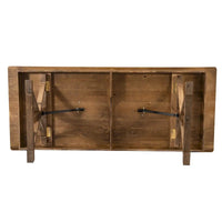 Table à manger pliante rectangulaire en pin massif antique et rustique de 2,1 m x 1,2 m