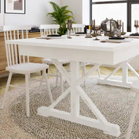 Table à manger pliante rectangulaire en pin massif antique et rustique de 2,1 m x 1,2 m