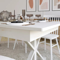Table à manger pliante rectangulaire en pin massif antique et rustique de 2,1 m x 1,2 m