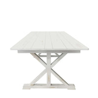 Table à manger pliante rectangulaire en pin massif antique et rustique de 2,1 m x 1,2 m