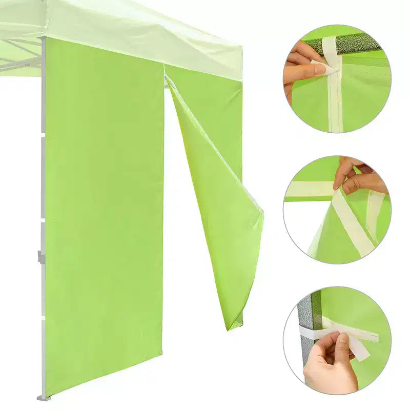 InstaHibit Fermeture éclair de paroi latérale universelle UV30+ compatible avec auvent 10x10ft, pique-nique, 1 pièce, Vert