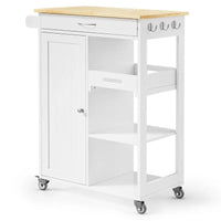 Chariot de cuisine îlot roulant avec 1 tiroir, un meuble de rangement et 3 étagères de rangement