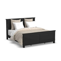 Lit King Oak Park en bois noir et deux tables de nuit