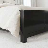 Lit King Oak Park en bois noir et deux tables de nuit