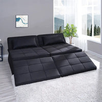 Lit convertible, Lit ottoman multifonction 4 en 1, Fauteuil-lit en lin respirant, Canapé-lit convertible
