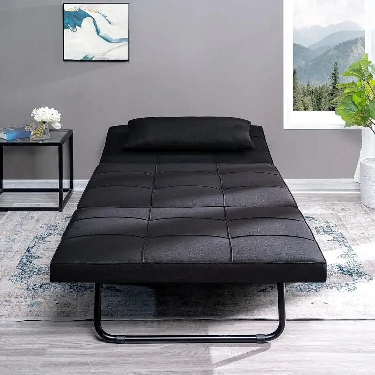Lit convertible, Lit ottoman multifonction 4 en 1, Fauteuil-lit en lin respirant, Canapé-lit convertible