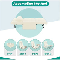 Lit convertible, Lit ottoman multifonction 4 en 1, Fauteuil-lit en lin respirant, Canapé-lit convertible