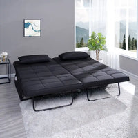 Lit convertible, Lit ottoman multifonction 4 en 1, Fauteuil-lit en lin respirant, Canapé-lit convertible