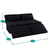 Lit convertible, Lit ottoman multifonction 4 en 1, Fauteuil-lit en lin respirant, Canapé-lit convertible