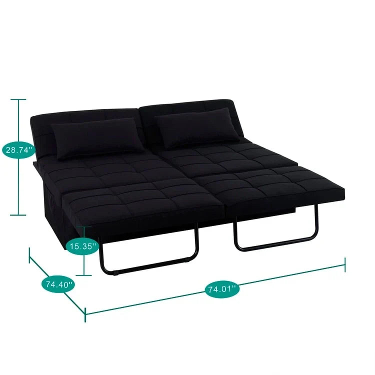 Lit convertible, Lit ottoman multifonction 4 en 1, Fauteuil-lit en lin respirant, Canapé-lit convertible