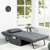 Lit convertible, Lit ottoman multifonction 4 en 1, Fauteuil-lit en lin respirant, Canapé-lit convertible