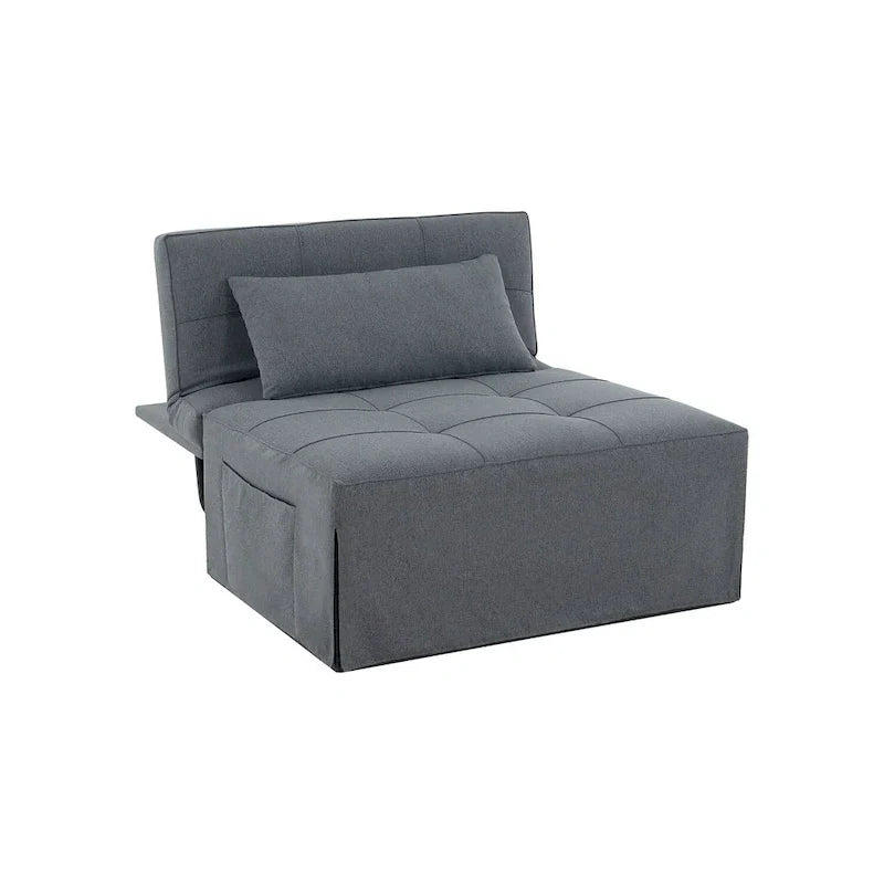 Lit convertible, Lit ottoman multifonction 4 en 1, Fauteuil-lit en lin respirant, Canapé-lit convertible