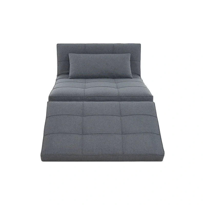 Lit convertible, Lit ottoman multifonction 4 en 1, Fauteuil-lit en lin respirant, Canapé-lit convertible