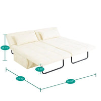 Lit convertible, Lit ottoman multifonction 4 en 1, Fauteuil-lit en lin respirant, Canapé-lit convertible