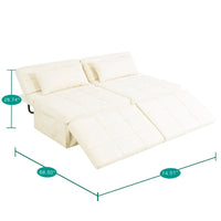 Lit convertible, Lit ottoman multifonction 4 en 1, Fauteuil-lit en lin respirant, Canapé-lit convertible