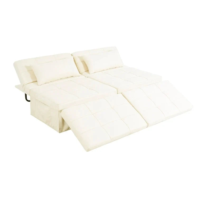 Lit convertible, Lit ottoman multifonction 4 en 1, Fauteuil-lit en lin respirant, Canapé-lit convertible