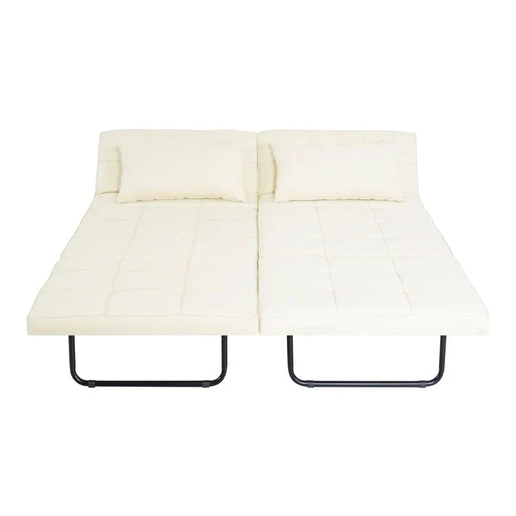 Lit convertible, Lit ottoman multifonction 4 en 1, Fauteuil-lit en lin respirant, Canapé-lit convertible