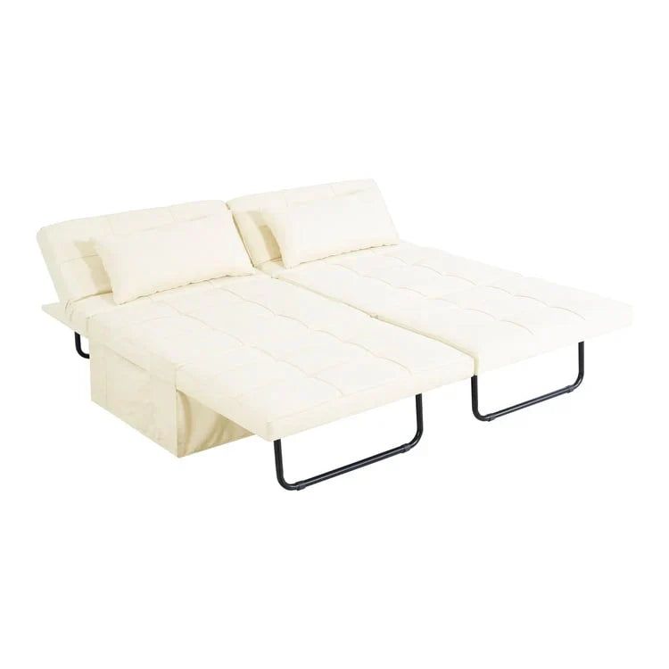 Lit convertible, Lit ottoman multifonction 4 en 1, Fauteuil-lit en lin respirant, Canapé-lit convertible
