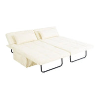 Lit convertible, Lit ottoman multifonction 4 en 1, Fauteuil-lit en lin respirant, Canapé-lit convertible