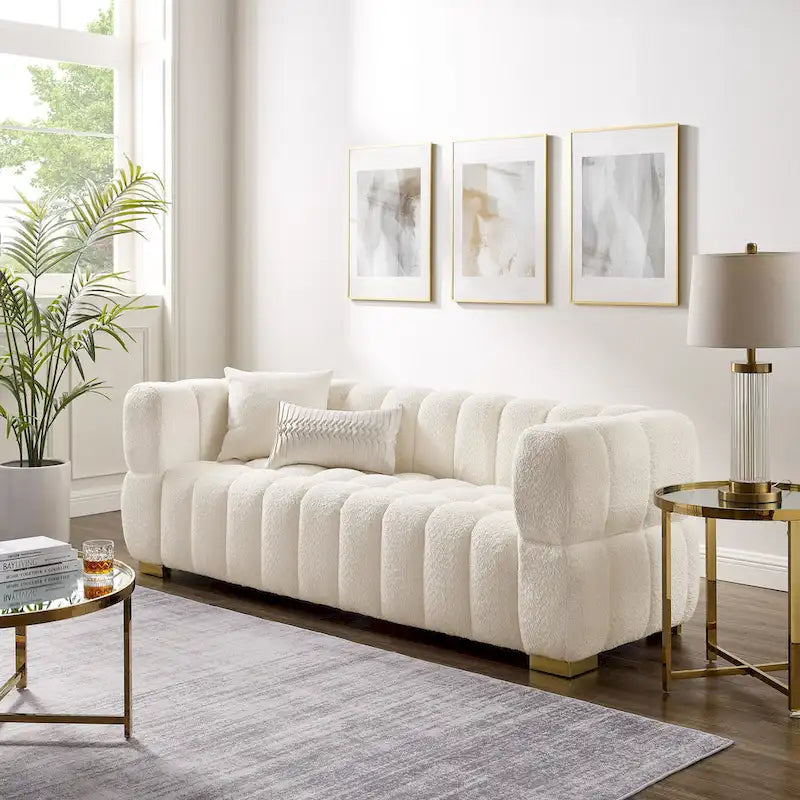 Canapé moderne VANOMi 85 pouces, canapé confortable et décontracté – 85 x 33,86