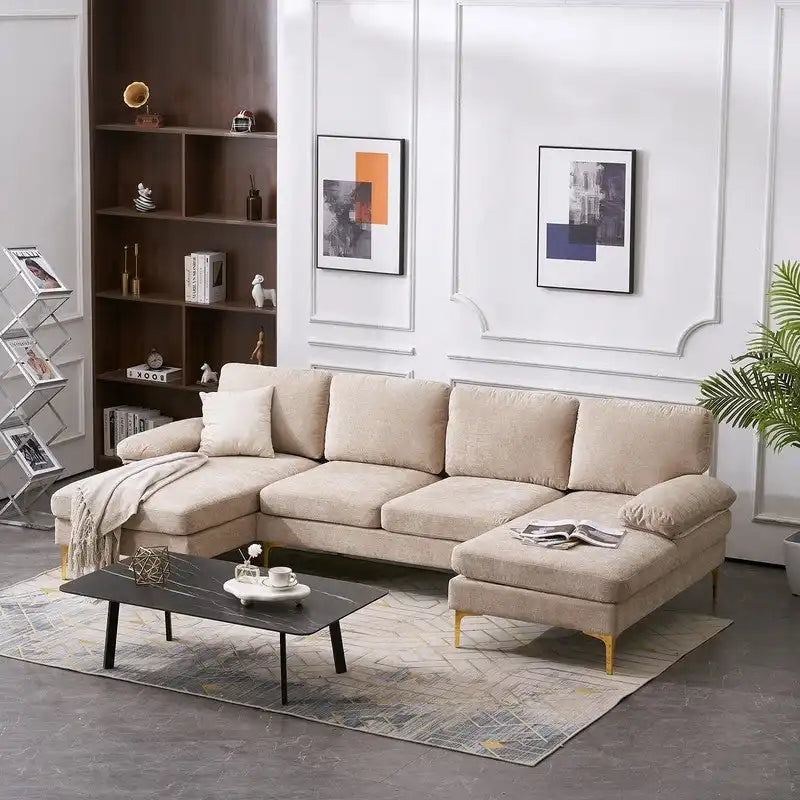 Canapé Sectionnel d'Intérieur 4 Places en Forme de U