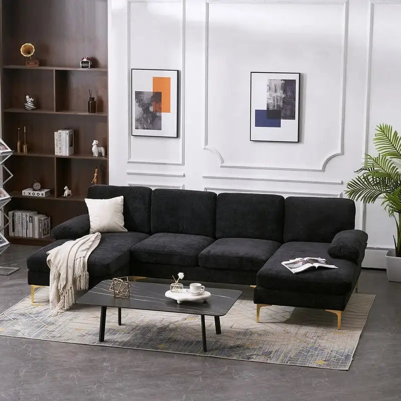 Canapé Sectionnel d'Intérieur 4 Places en Forme de U