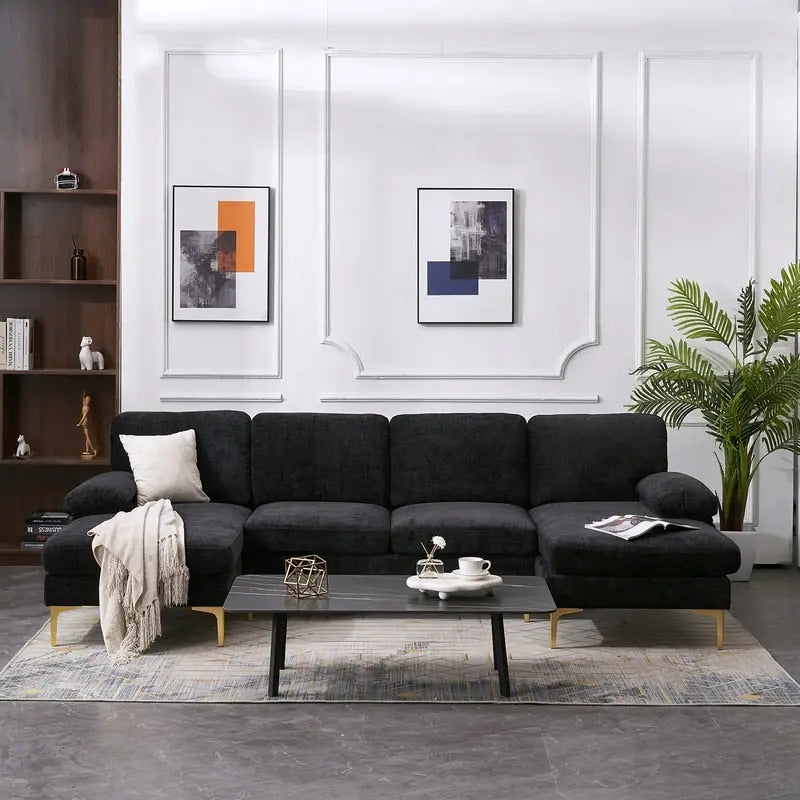 Canapé Sectionnel d'Intérieur 4 Places en Forme de U