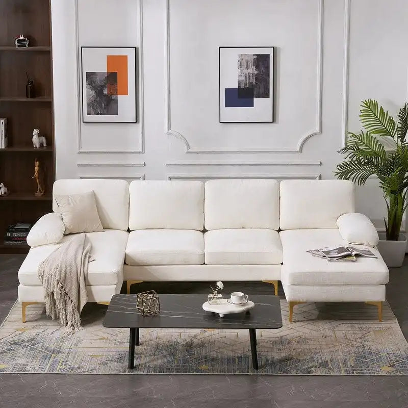 Canapé Sectionnel d'Intérieur 4 Places en Forme de U