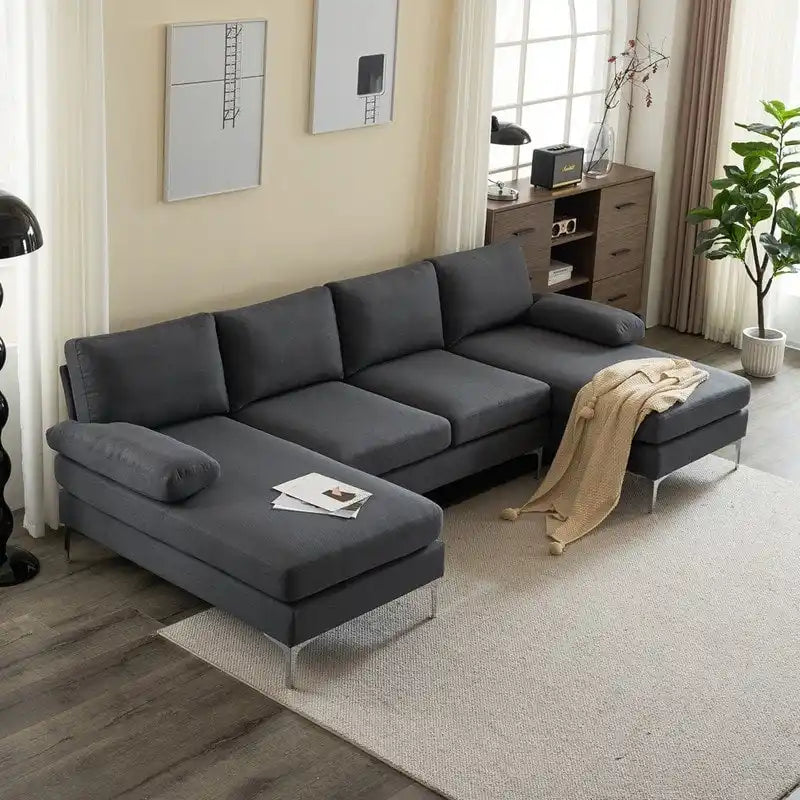 Canapé Sectionnel d'Intérieur 4 Places en Forme de U