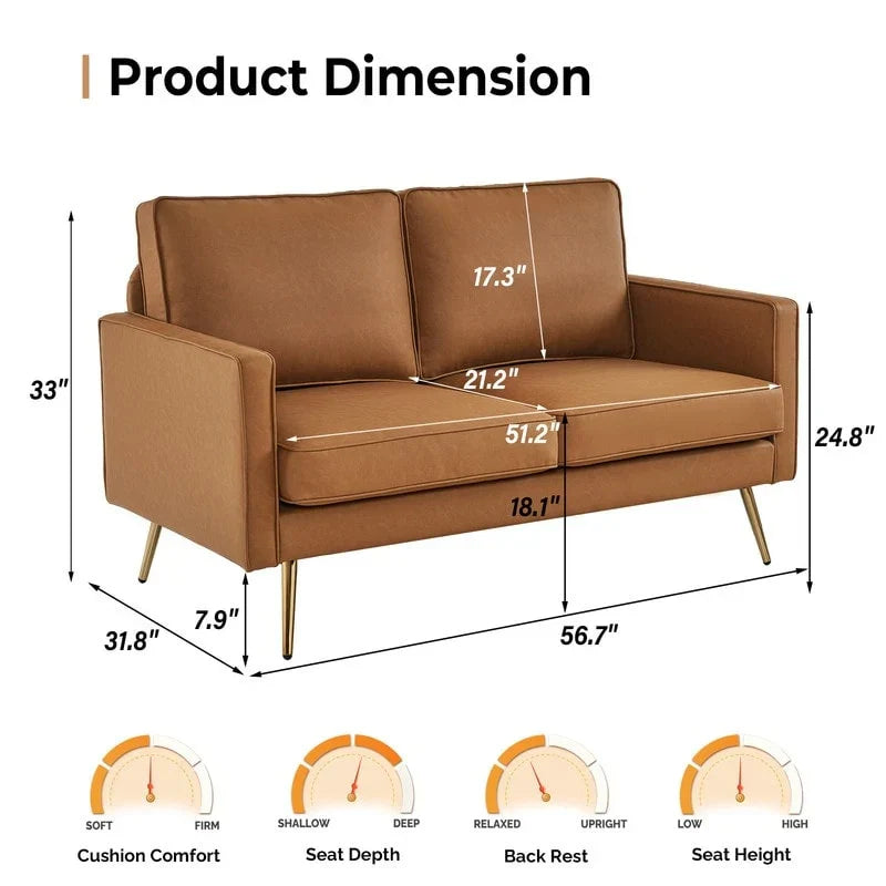 Causeuse Moderne VINGLI 56 pouces