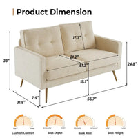 Causeuse Moderne VINGLI 56 pouces
