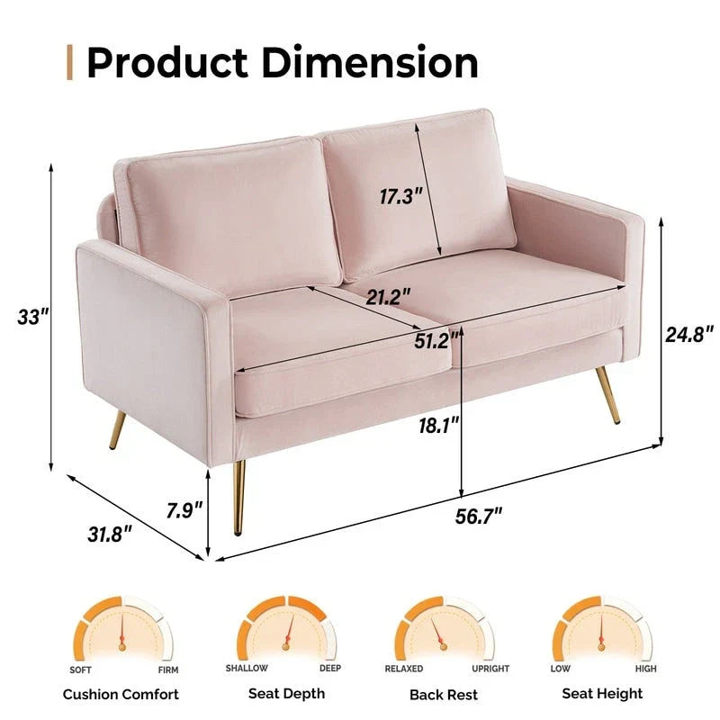 Causeuse Moderne VINGLI 56 pouces