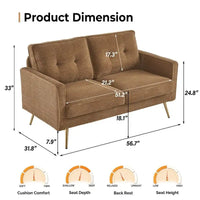 Causeuse Moderne VINGLI 56 pouces