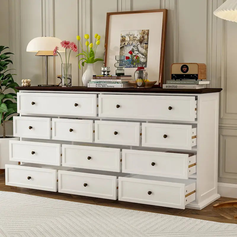 Commode à 12 tiroirs Legant 61W, meuble d'appoint pour la décoration intérieure moderne