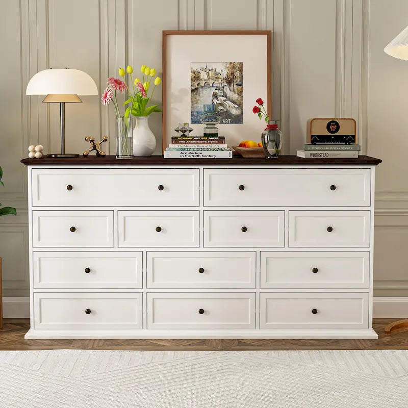 Commode à 12 tiroirs Legant 61W, meuble d'appoint pour la décoration intérieure moderne