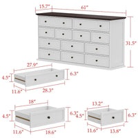 Commode à 12 tiroirs Legant 61W, meuble d'appoint pour la décoration intérieure moderne
