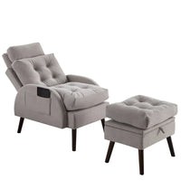 Méridienne Rembourrée HOMYKA avec Dossier Réglable et Pouf de Rangement