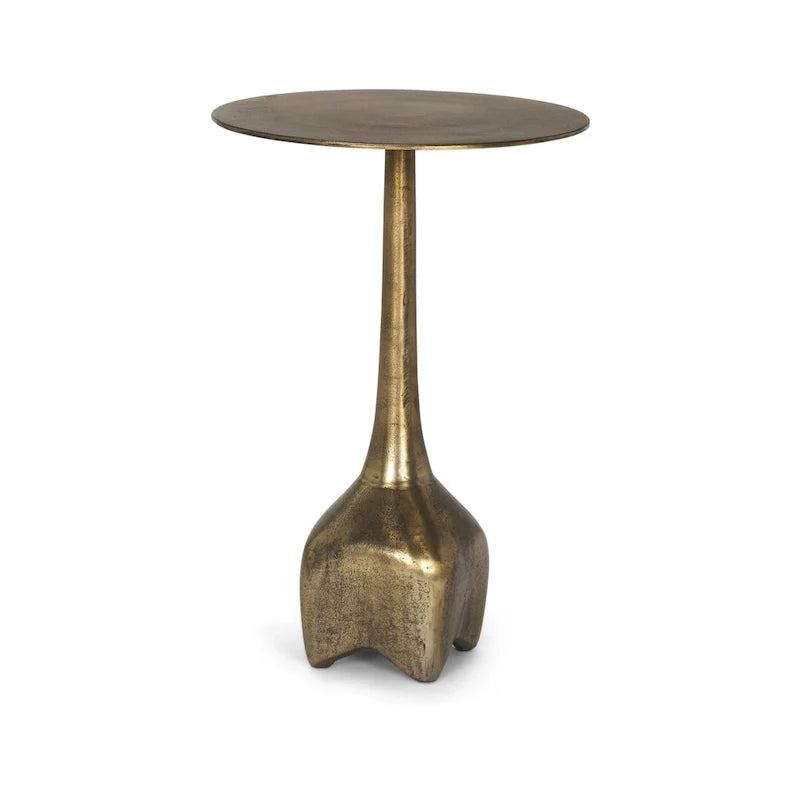 Risha grande table d'appoint en métal doré
