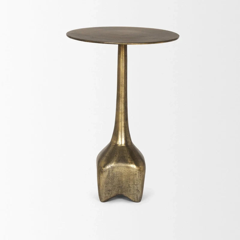 Risha grande table d'appoint en métal doré