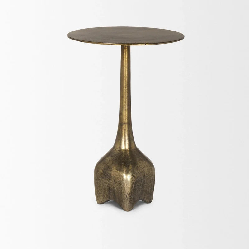Risha grande table d'appoint en métal doré