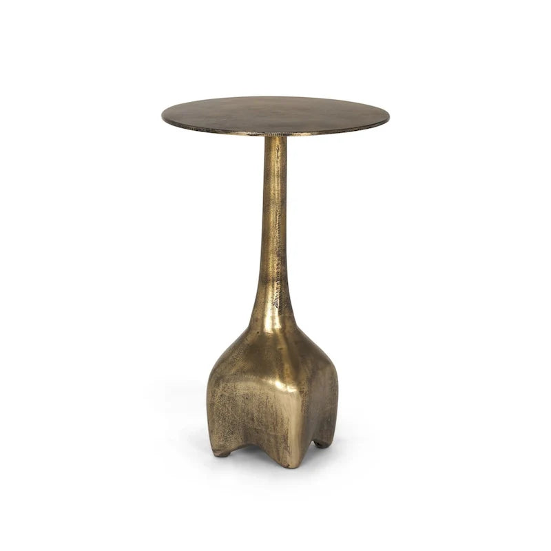 Table d'appoint Risha en métal doré, grande