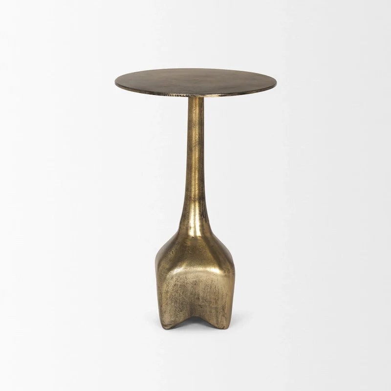 Risha grande table d'appoint en métal doré
