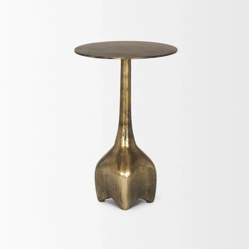 Risha grande table d'appoint en métal doré
