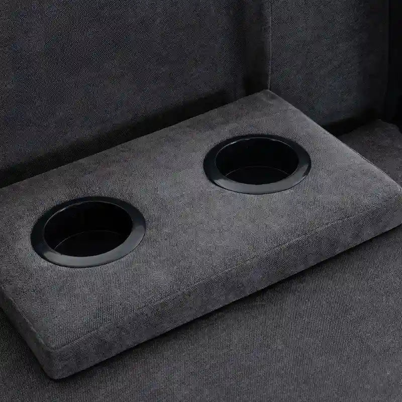 Canapé modulable avec pouf de rangement amovible, 2 porte-gobelets cachés