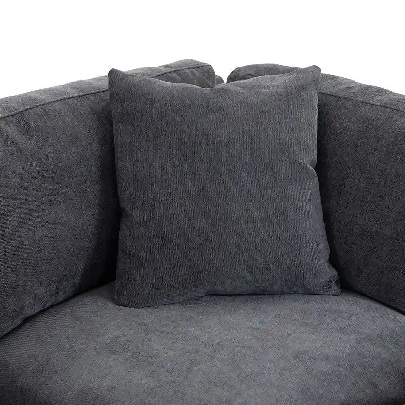 Canapé modulable avec pouf de rangement amovible, 2 porte-gobelets cachés